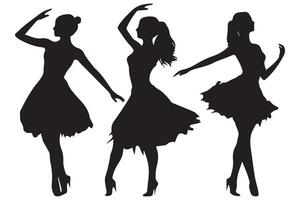 silhouetten van dansen mode meisjes vector