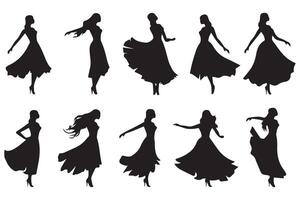 ballerina silhouet dansers geïsoleerd Aan wit achtergrond. vrouw ballet dansers vector