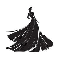 mode model- silhouet van mooi vrouw ontwerp beeld vector