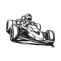 Gaan kart racing logo ontwerp beeld geïsoleerd Aan wit vector