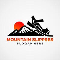 berg wandelen logo illustratie sjabloon vector