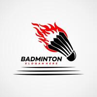 badminton shuttle logo icoon vector