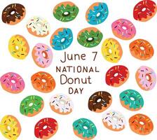 nationaal donut dag juni 7 vector