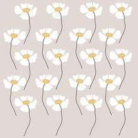 gemakkelijk wit bloemen met vijf bloemblaadjes Aan boho room kleuren achtergrond vector