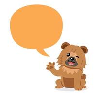 tekenfilm karakter schattig chow chow hond met toespraak bubbel vector