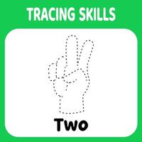 traceren een twee hand- teken vector