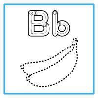 traceren alfabet b met spoor banaan illustratie vector
