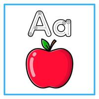 traceren alfabet aa rood appel illustratie vector