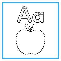 traceren alfabet aa spoor appel illustratie vector