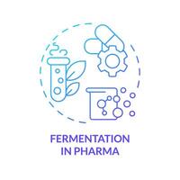 fermentatie in pharma blauw helling concept icoon. farmaceutisch industrie, antibiotica productie. ronde vorm lijn illustratie. abstract idee. grafisch ontwerp. gemakkelijk naar gebruik in artikel, blog post vector