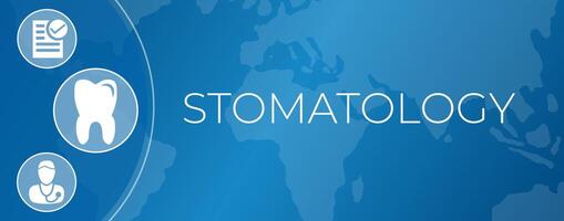 stomatologie achtergrond illustratie met globaal wereld kaart ontwerp vector