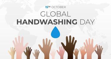 globaal handen wassen dag achtergrond illustratie vector