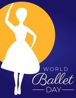 wereld ballet dag achtergrond illustratie met ballerina vector