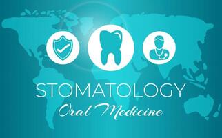 stomatologie achtergrond illustratie met wereld kaart vector