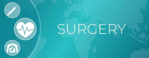 chirurgie illustratie achtergrond met pictogrammen en wereld kaart vector