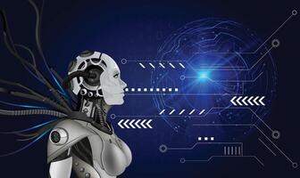 robot kunstmatig intelligentie- digitaal technologie concept met robot vector