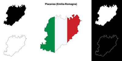 piacenza provincie schets kaart reeks vector