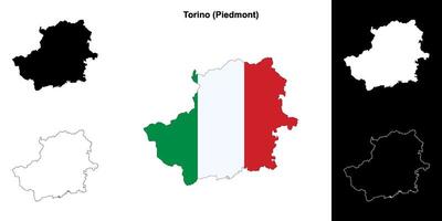 torino provincie schets kaart reeks vector