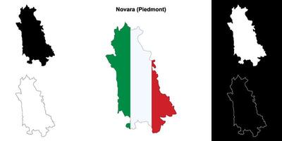 Novara provincie schets kaart reeks vector