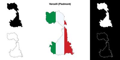 vercelli provincie schets kaart reeks vector