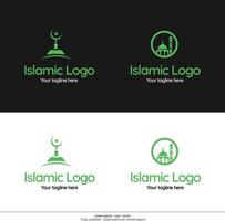 Islamitisch logo mascotte embleem - moskee en minaretten logo vector