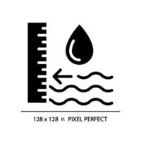 grondwater niveau zwart glyph icoon. water tafel. hydrogeologisch studie. grondwater opladen. silhouet symbool Aan wit ruimte. solide pictogram. geïsoleerd illustratie. pixel perfect vector