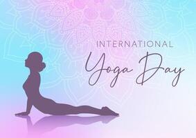 decoratief achtergrond voor Internationale yoga dag vector