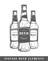 bier flessen geïsoleerd Aan wit achtergrond vector