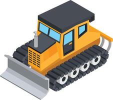 isometrische crawler bulldozer icoon vector