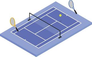 isometrische tennis rechtbank vector