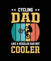 wielersport vader Leuk vinden een regelmatig vader maar koeler wijnoogst vader dag t-shirt ontwerp vector
