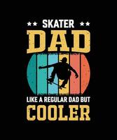 schaatser vader Leuk vinden een regelmatig vader maar koeler wijnoogst vader dag t-shirt ontwerp vector