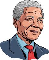 Nelson mandela was een prominent leider in de strijd tegen apartheid in zuiden Afrika en geserveerd net zo de land's eerste zwart president van 1994 naar 1999 vector