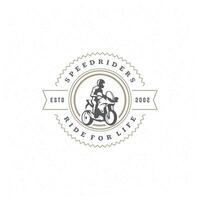 sport motorfiets logo sjabloon ontwerp element wijnoogst stijl vector