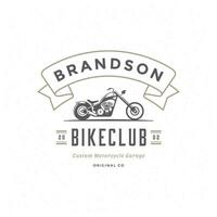motorfiets club logo sjabloon ontwerp element wijnoogst stijl vector