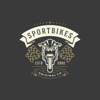 sport motorfiets logo sjabloon ontwerp element wijnoogst stijl vector