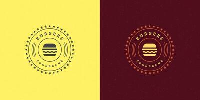 hamburger logo illustratie Hamburger silhouet mooi zo voor restaurant menu en cafe insigne vector