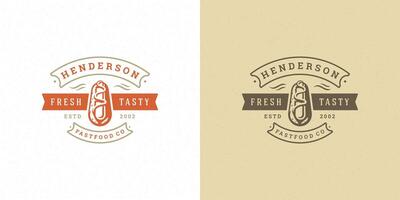 heet hond logo illustratie worst silhouet mooi zo voor restaurant menu en cafe insigne vector