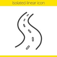 lineaire wegpictogram. dunne lijn illustratie. snelweg contour symbool. vector geïsoleerde overzichtstekening