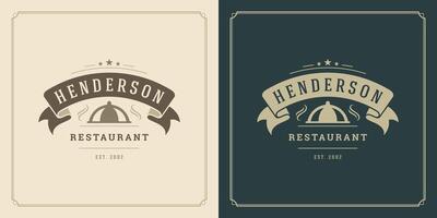 restaurant logo sjabloon illustratie voor menu en cafe teken vector