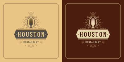 restaurant logo sjabloon illustratie voor menu en cafe teken vector