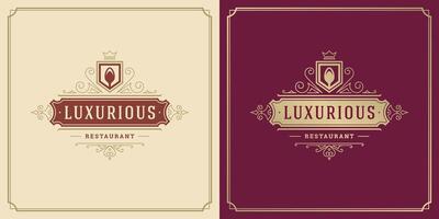 restaurant logo sjabloon illustratie voor menu en cafe teken vector