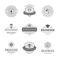 restaurant logos en badges Sjablonen reeks illustratie. vector