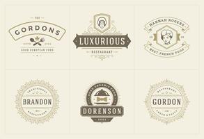 restaurant logos en badges Sjablonen reeks illustratie. vector