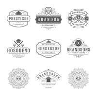 restaurant logos en badges Sjablonen reeks illustratie. vector