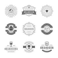 restaurant logos en badges Sjablonen reeks illustratie. vector