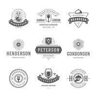 restaurant logos en badges Sjablonen reeks illustratie. vector