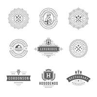 restaurant logos en badges Sjablonen reeks illustratie. vector