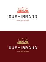 sushi restaurant embleem logo sjabloon illustratie. vector