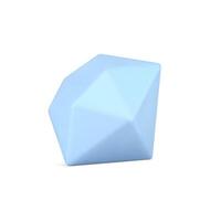 pale blauw 3d diamant. sieraden decoratie met kostbaar saffier vector